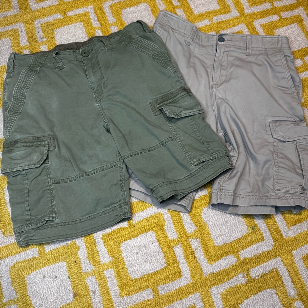 George Men's Cargo Shorts - Green and Beige